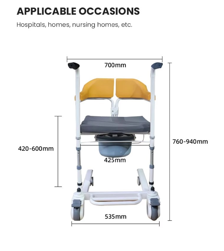 Multifunctional Patient Transfer Lift Chair & Shower Chair
